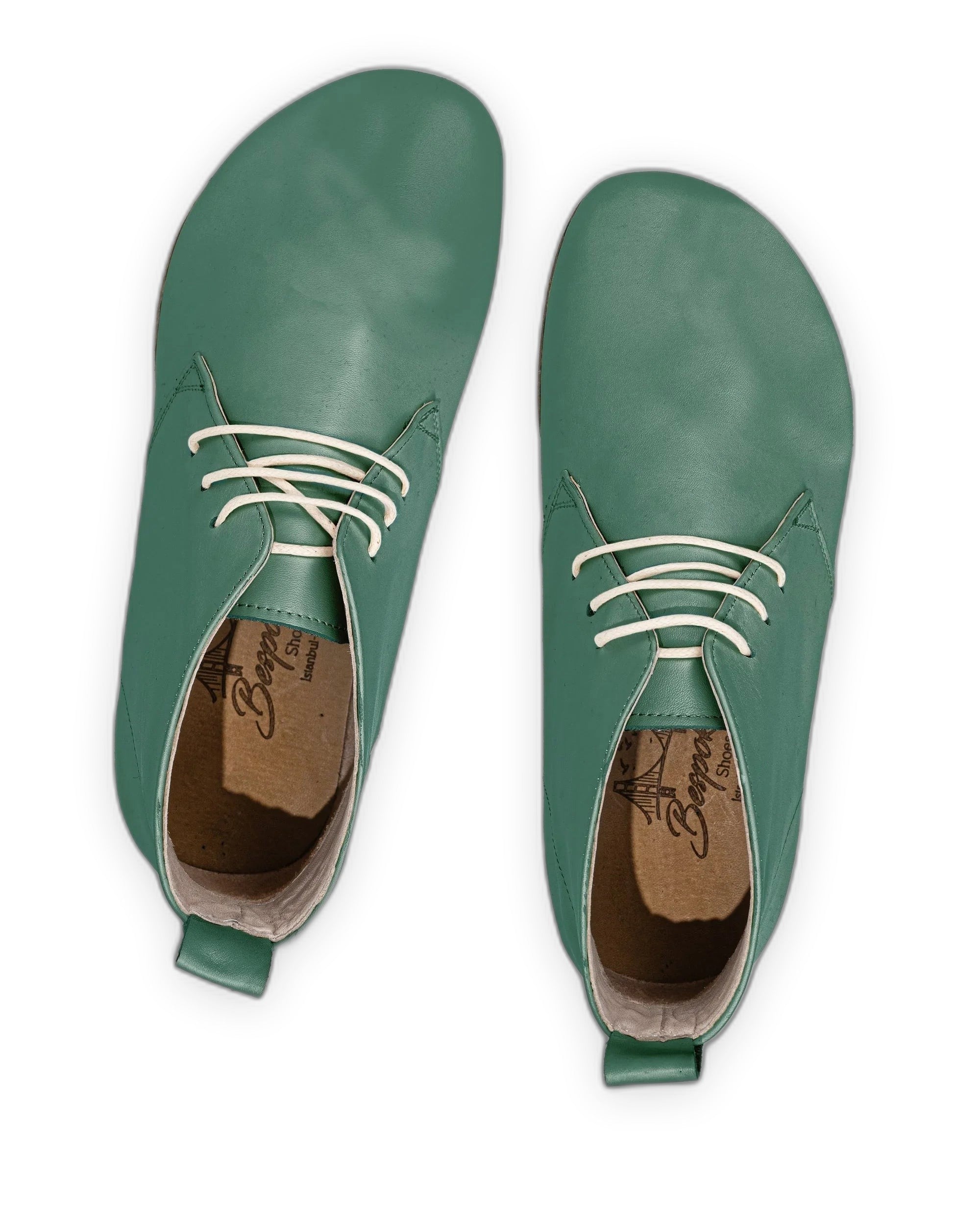 Side view Green Ankle Boots - Calf Leather Zero Drop | Bespoky