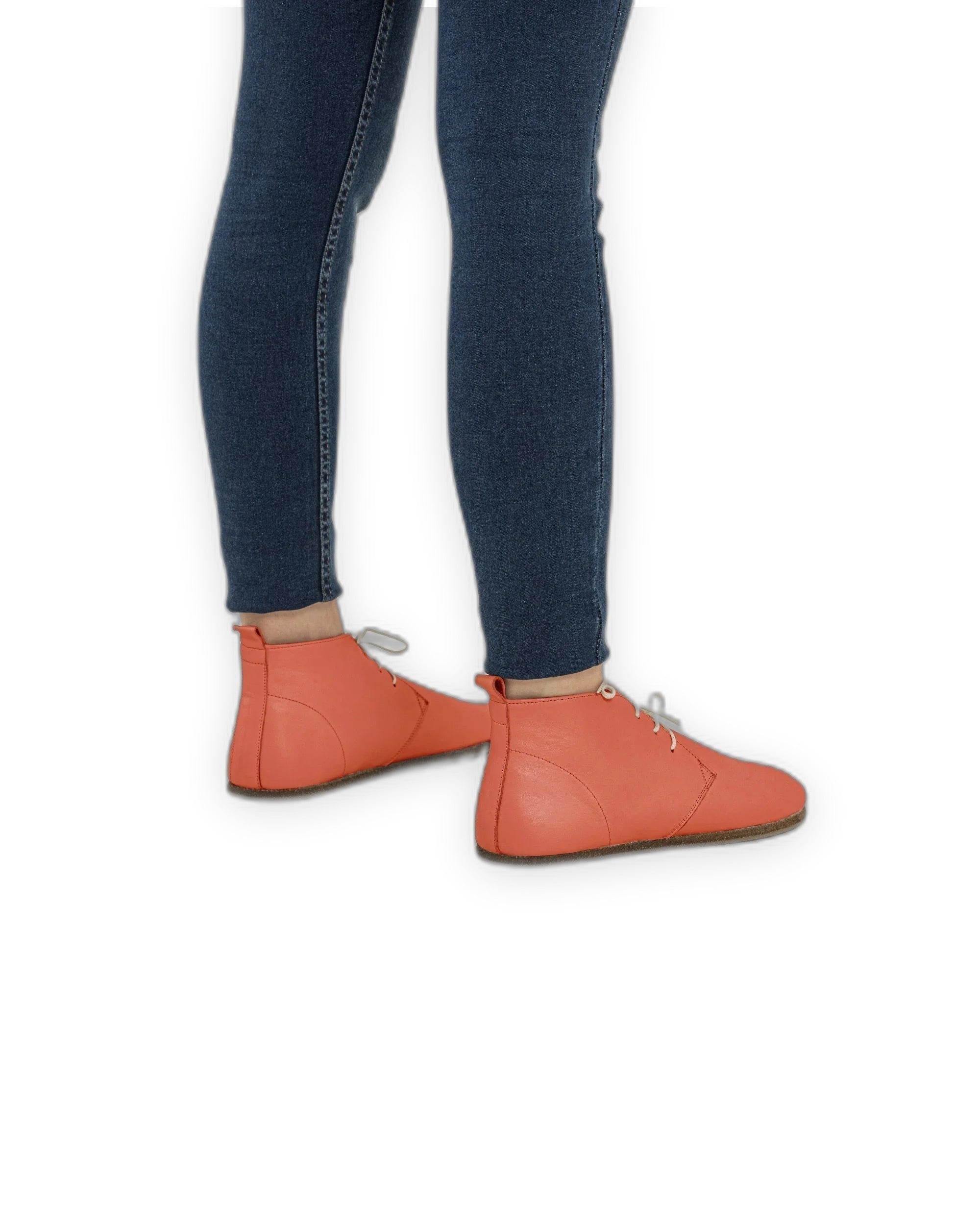 Pair Pomegranate Ankle Boots - Barefoot Wide Toe Calf Leather | Bespoky