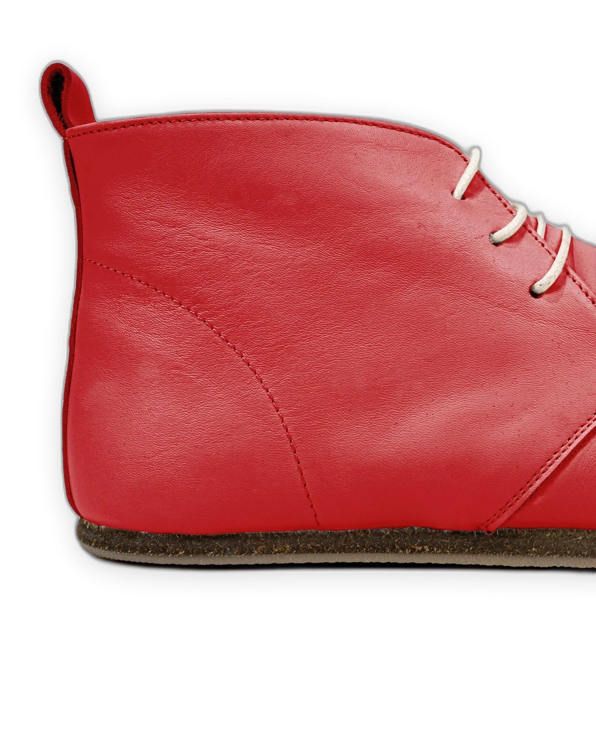 Detail Red Ankle Boots - Handcrafted Calf Leather Turkey | Bespoky
