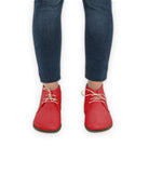 Pair Red Ankle Boots - Barefoot Wide Toe Calf Leather | Bespoky