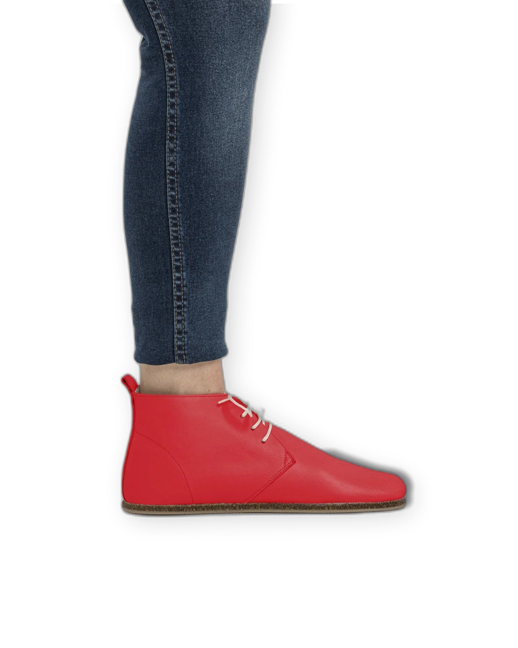 Close-up calf leather - Red Ankle Boots Detail | Bespoky