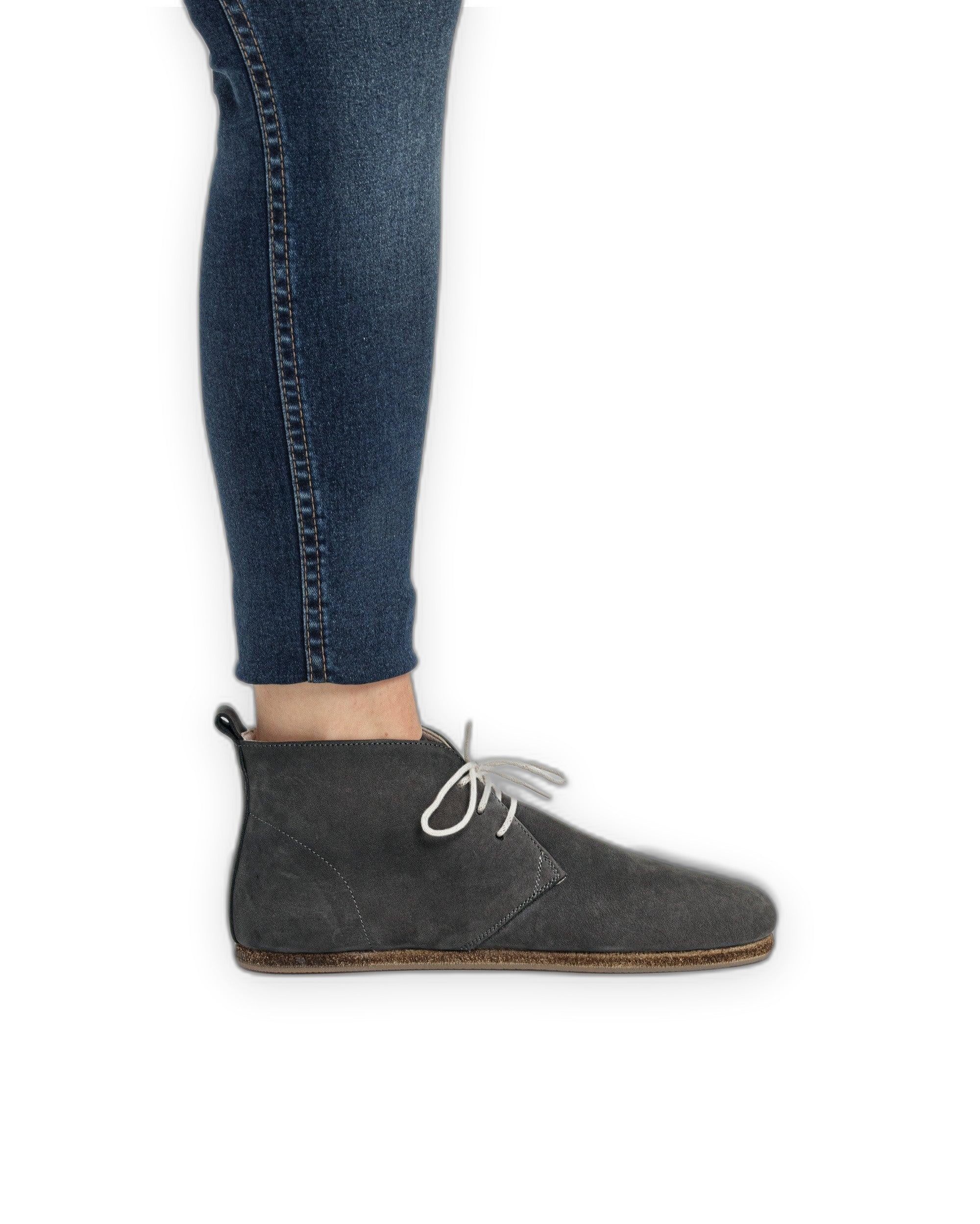 Close-up calf leather - Smoked Nubuck Ankle Boots Detail | Bespoky