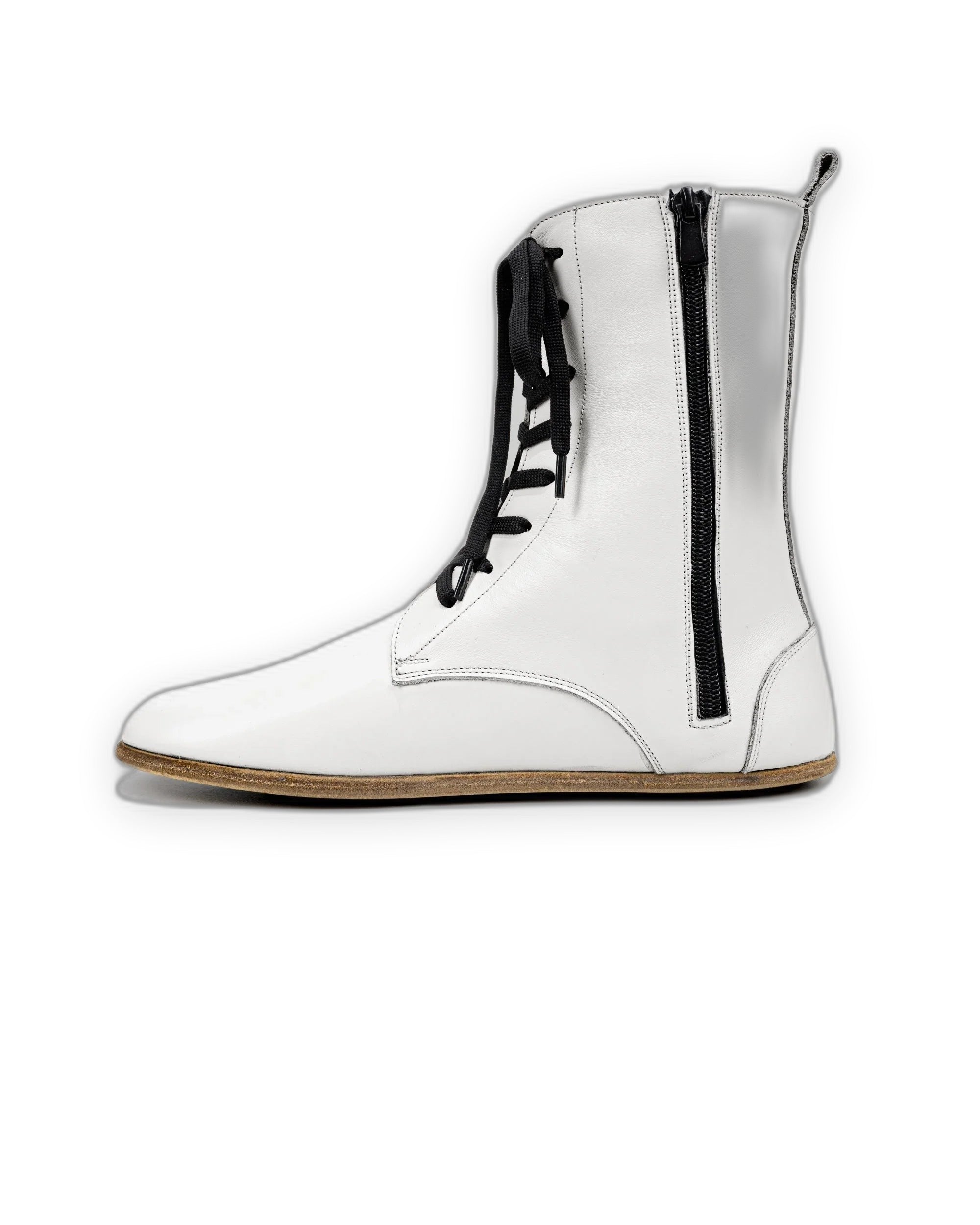 Back view White Barefoot Boot - Calf Leather Handcrafted | Bespoky