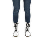 Close-up calf leather - White Barefoot Boot Detail | Bespoky