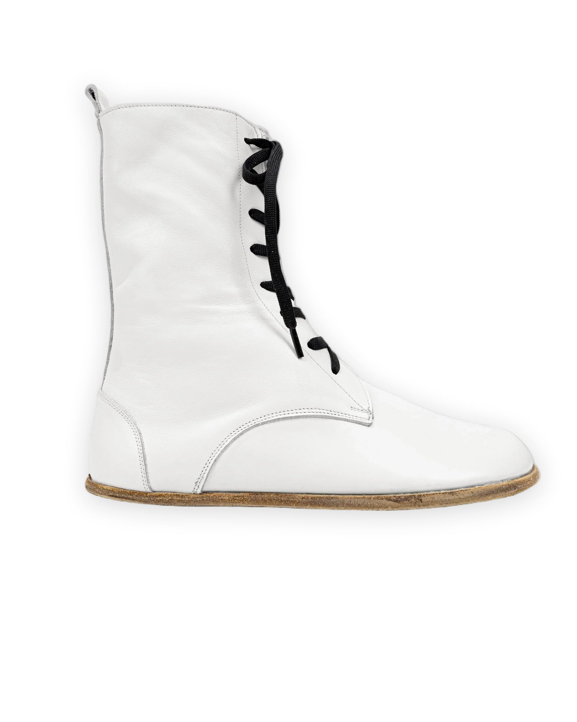 Men's White Barefoot Boot - Handcrafted Calf Leather Wide Toe Box | Bespoky