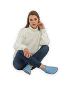 Sole detail Baby Blue Ankle Boots - Zero Drop Calf Leather | Bespoky
