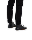 Pair Black Ankle Boots - Barefoot Wide Toe Calf Leather | Bespoky