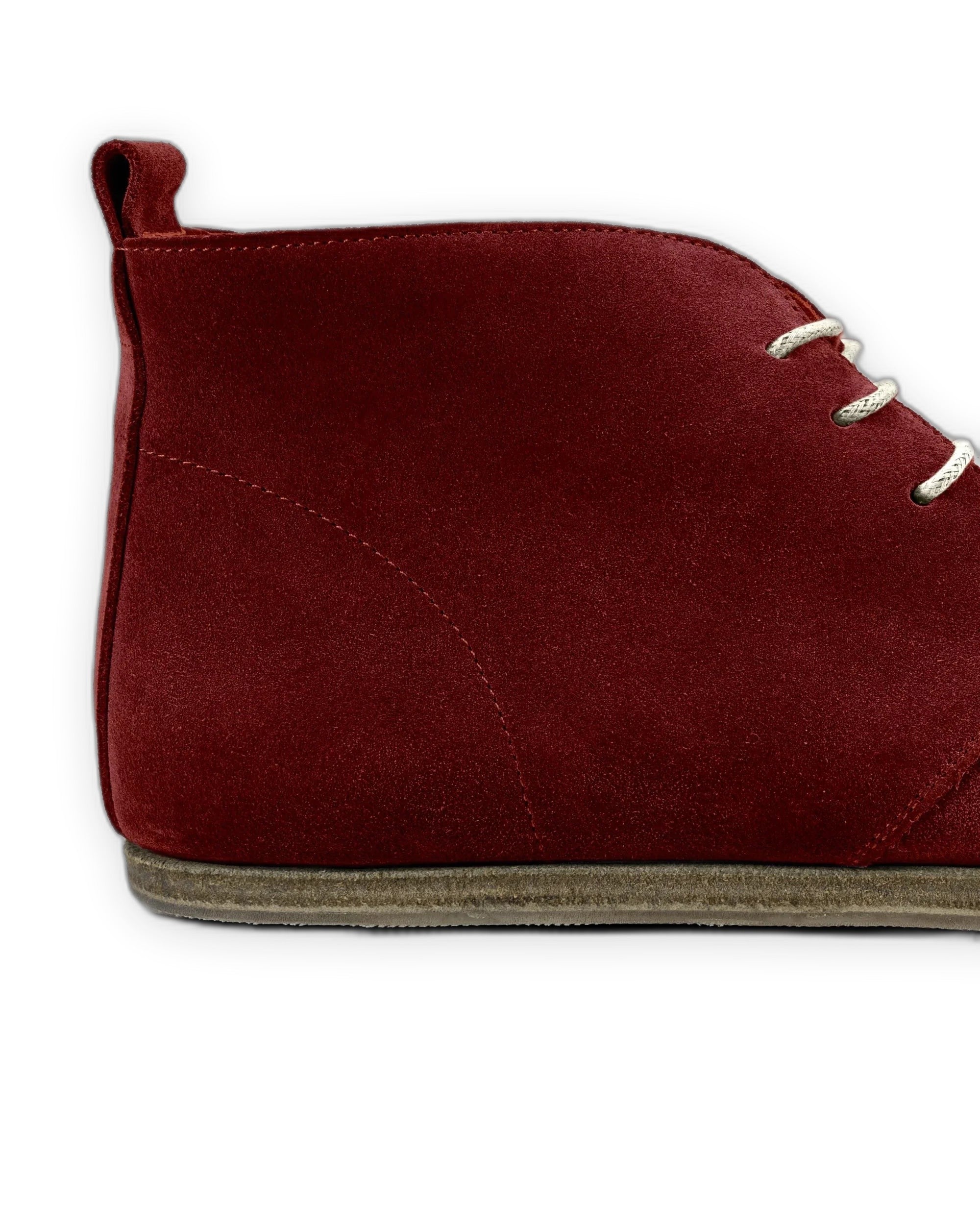 Top view Burgundy Suede Ankle Boots - Handcrafted Calf Leather | Bespoky