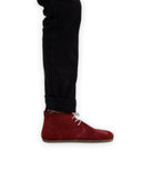 Close-up calf leather - Burgundy Suede Ankle Boots Detail | Bespoky