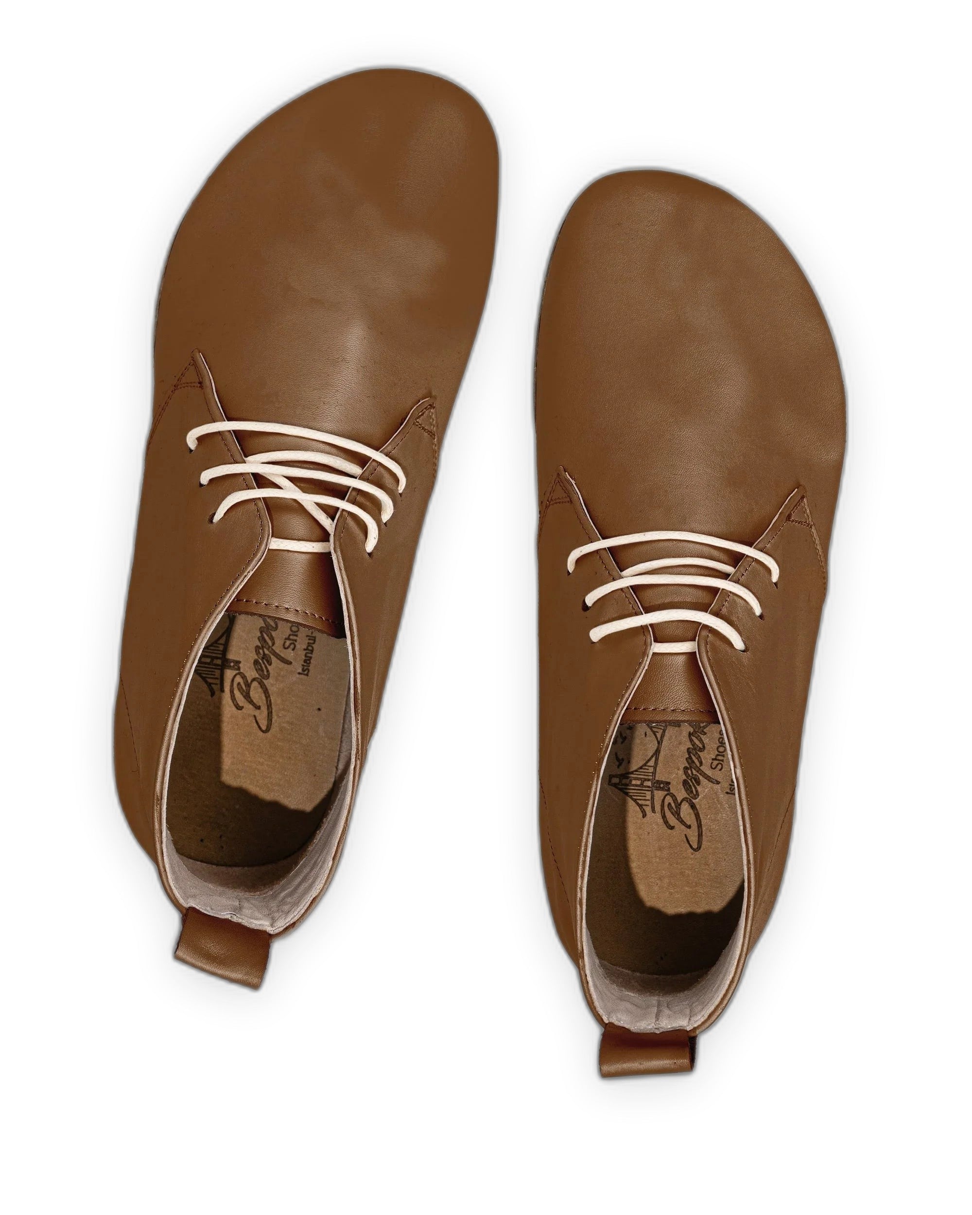 Side view Dark Tan Ankle Boots - Calf Leather Zero Drop | Bespoky