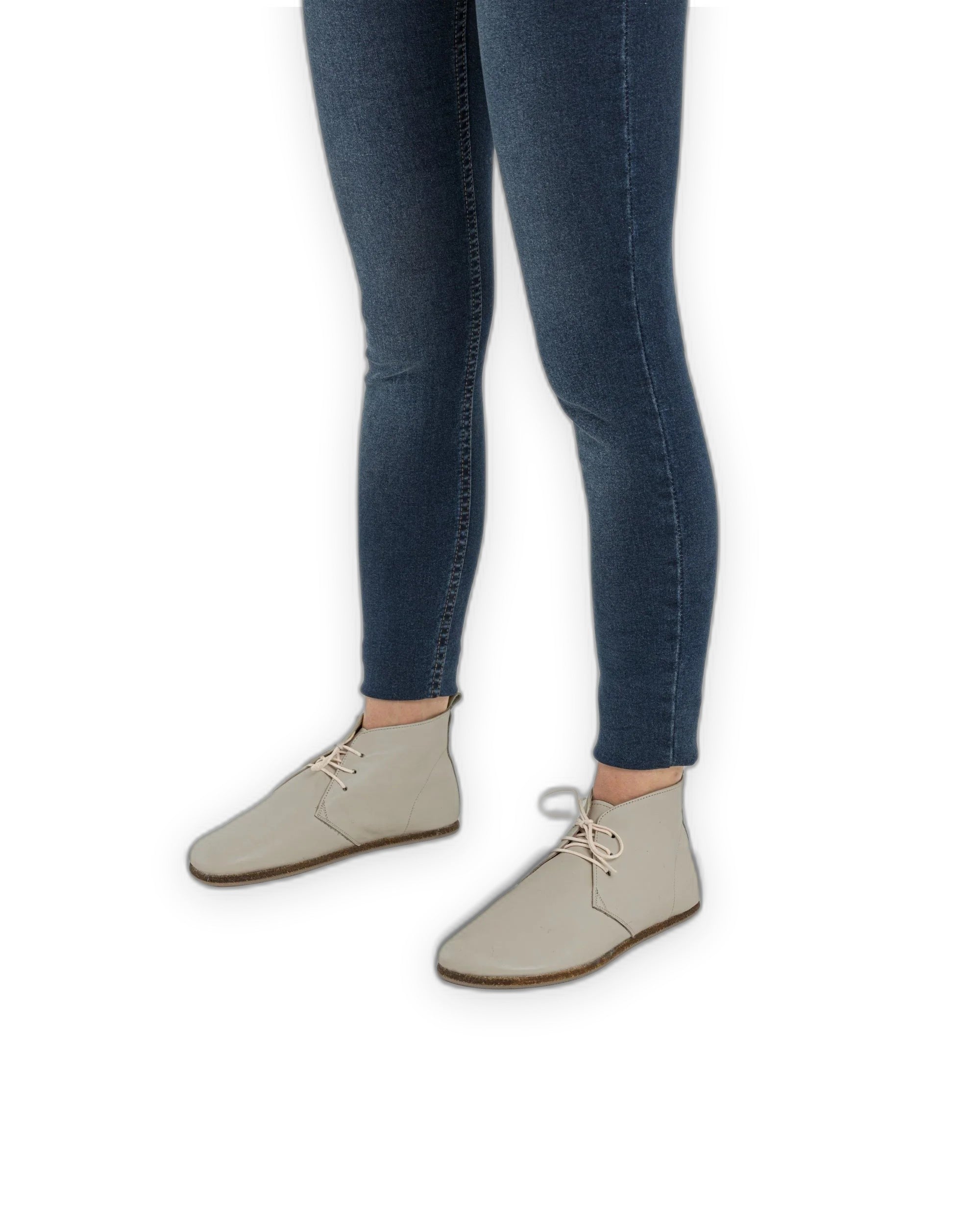 Back view Lucas Beige Ankle Boots - Calf Leather Handcrafted | Bespoky