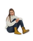 Back view Mustard Barefoot Boot - Calf Leather Handcrafted | Bespoky