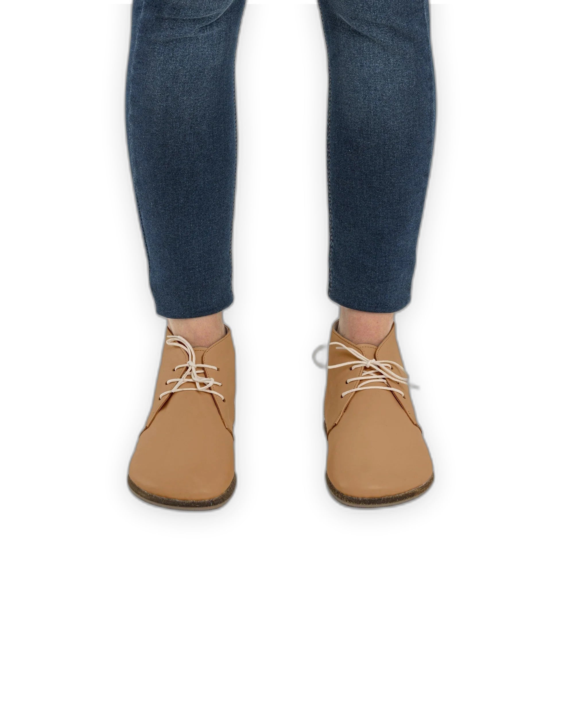 Pair Undyed Ankle Boots - Barefoot Wide Toe Calf Leather | Bespoky