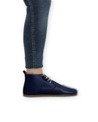 Close-up calf leather - Navy Blue Ankle Boots Detail | Bespoky