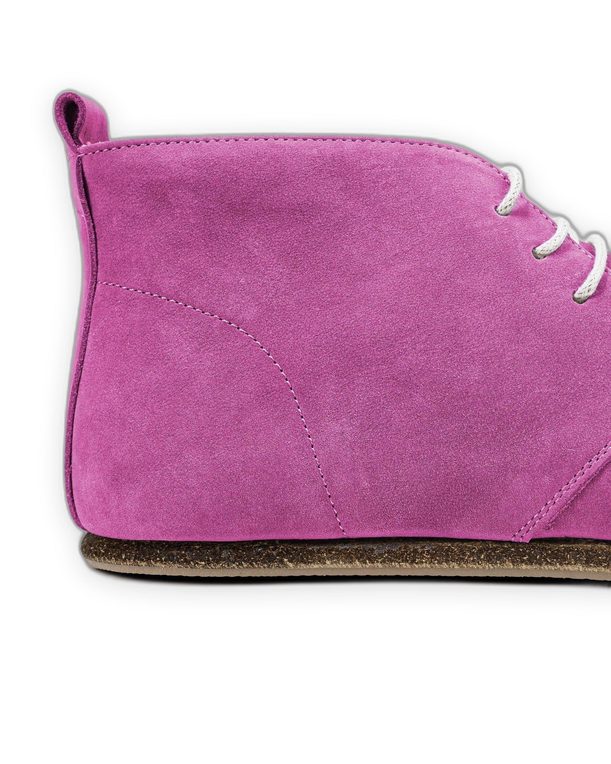 Detail Pink Nubuck Ankle Boots - Handcrafted Calf Leather Turkey | Bespoky
