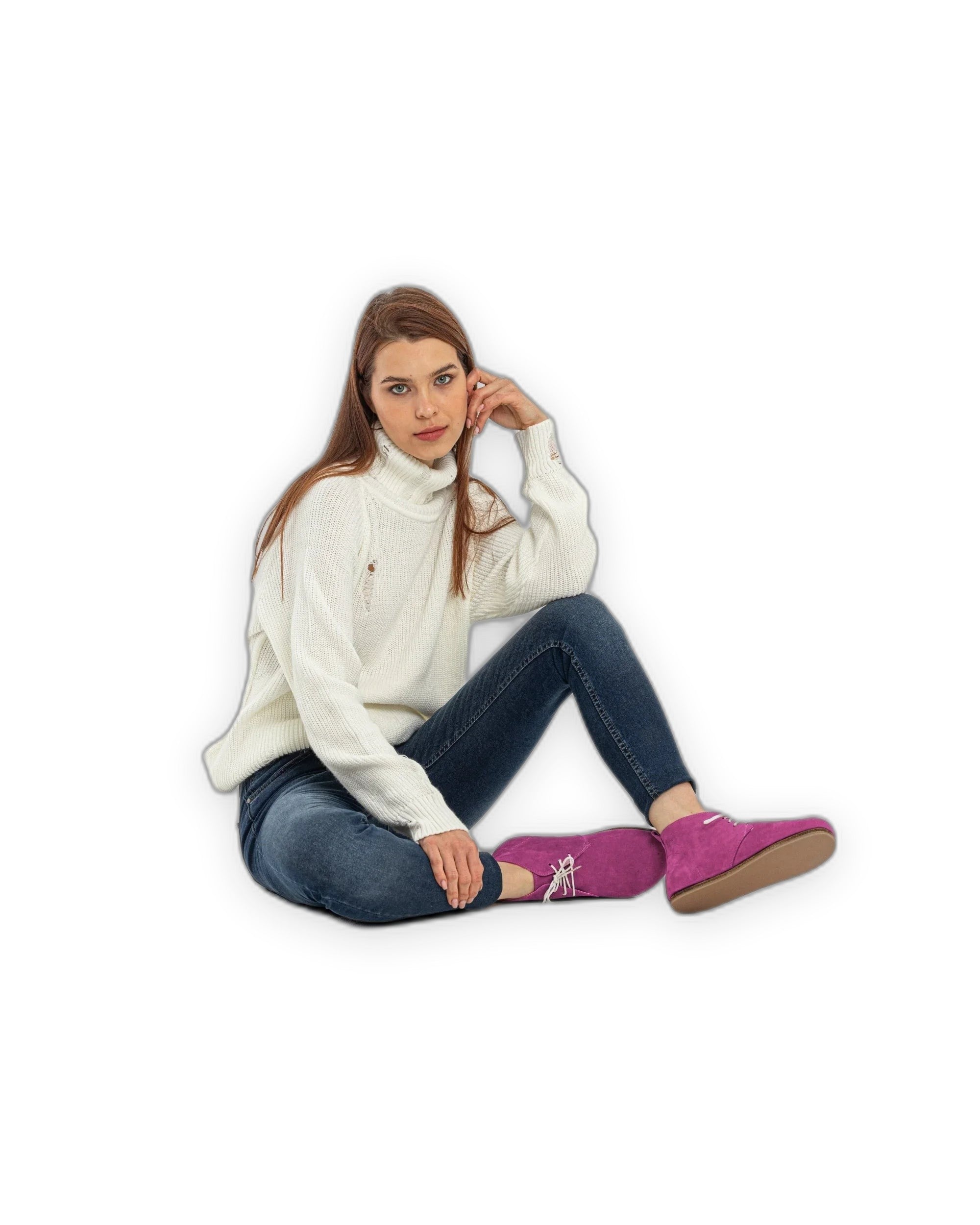 Sole detail Pink Nubuck Ankle Boots - Zero Drop Calf Leather | Bespoky