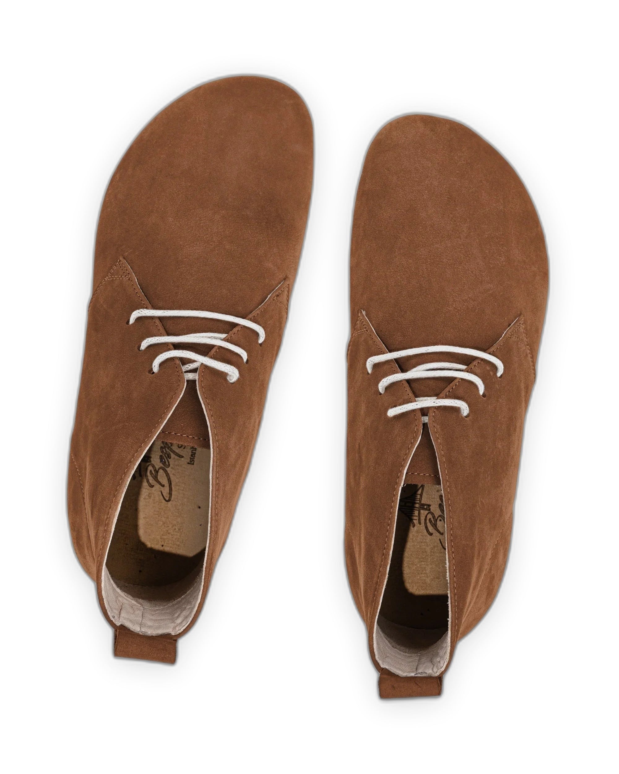 Side view Tan Nubuck Ankle Boots - Calf Leather Zero Drop | Bespoky