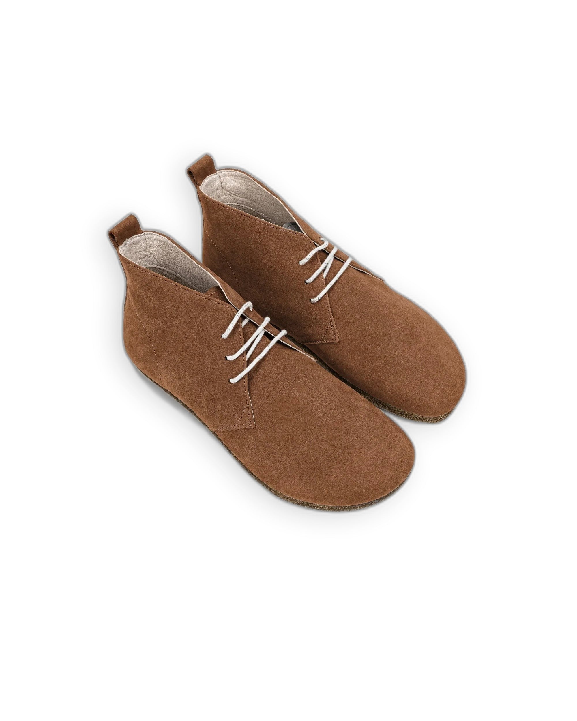Women's Tan Nubuck Ankle Boots - Handcrafted Calf Leather Wide Toe Box | Bespoky