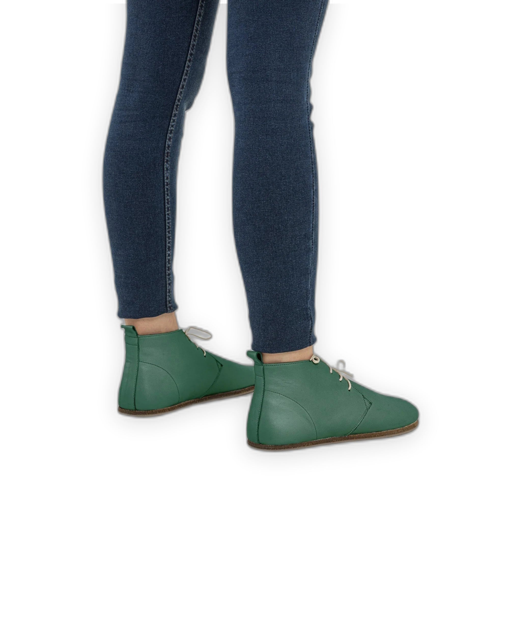 Back view Green Ankle Boots - Calf Leather Handcrafted | Bespoky