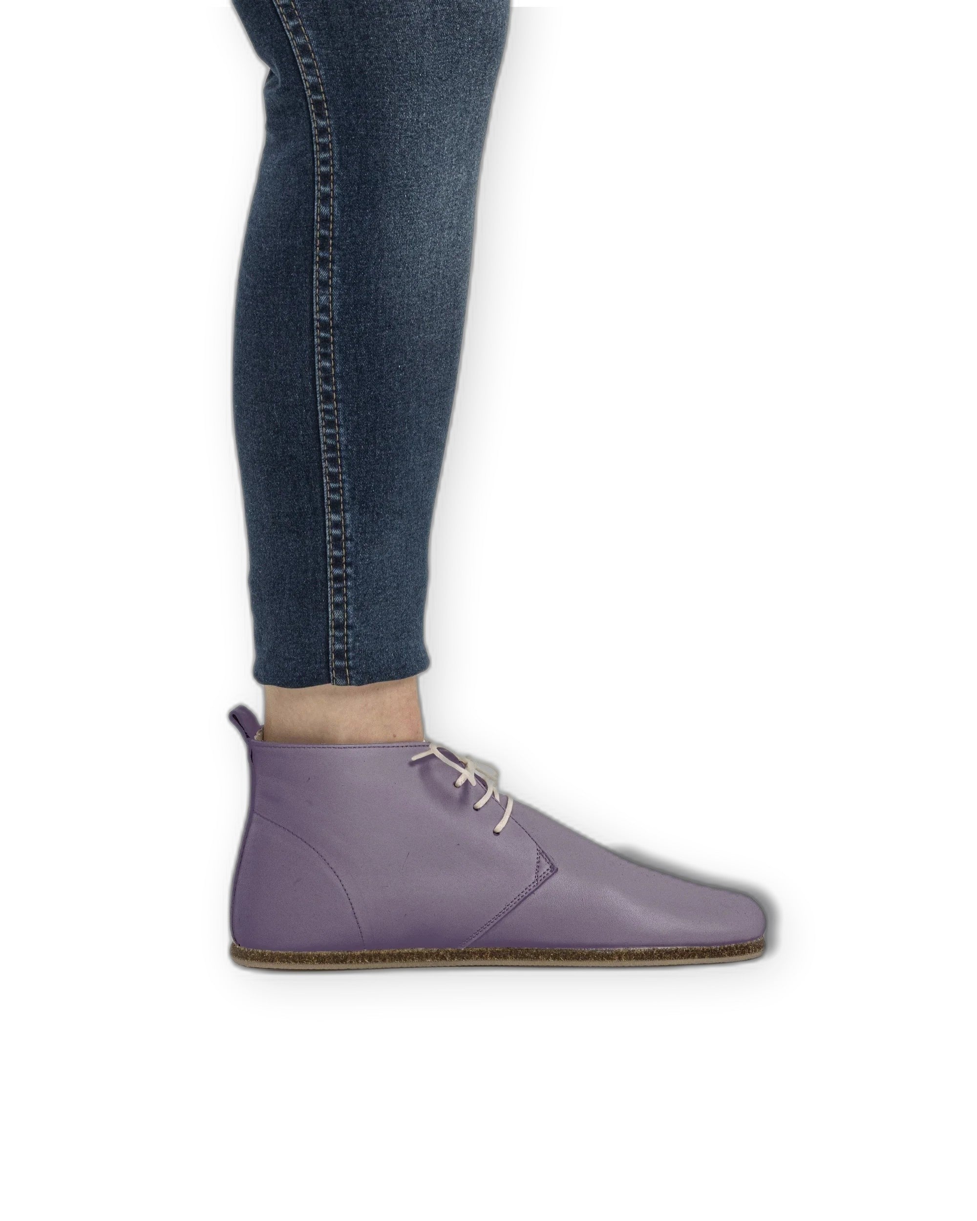 Close-up calf leather - Purple Ankle Boots Detail | Bespoky