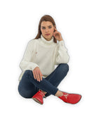 Sole detail Red Ankle Boots - Zero Drop Calf Leather | Bespoky