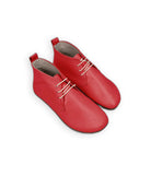 Women's Red Ankle Boots - Handcrafted Calf Leather Wide Toe Box | Bespoky