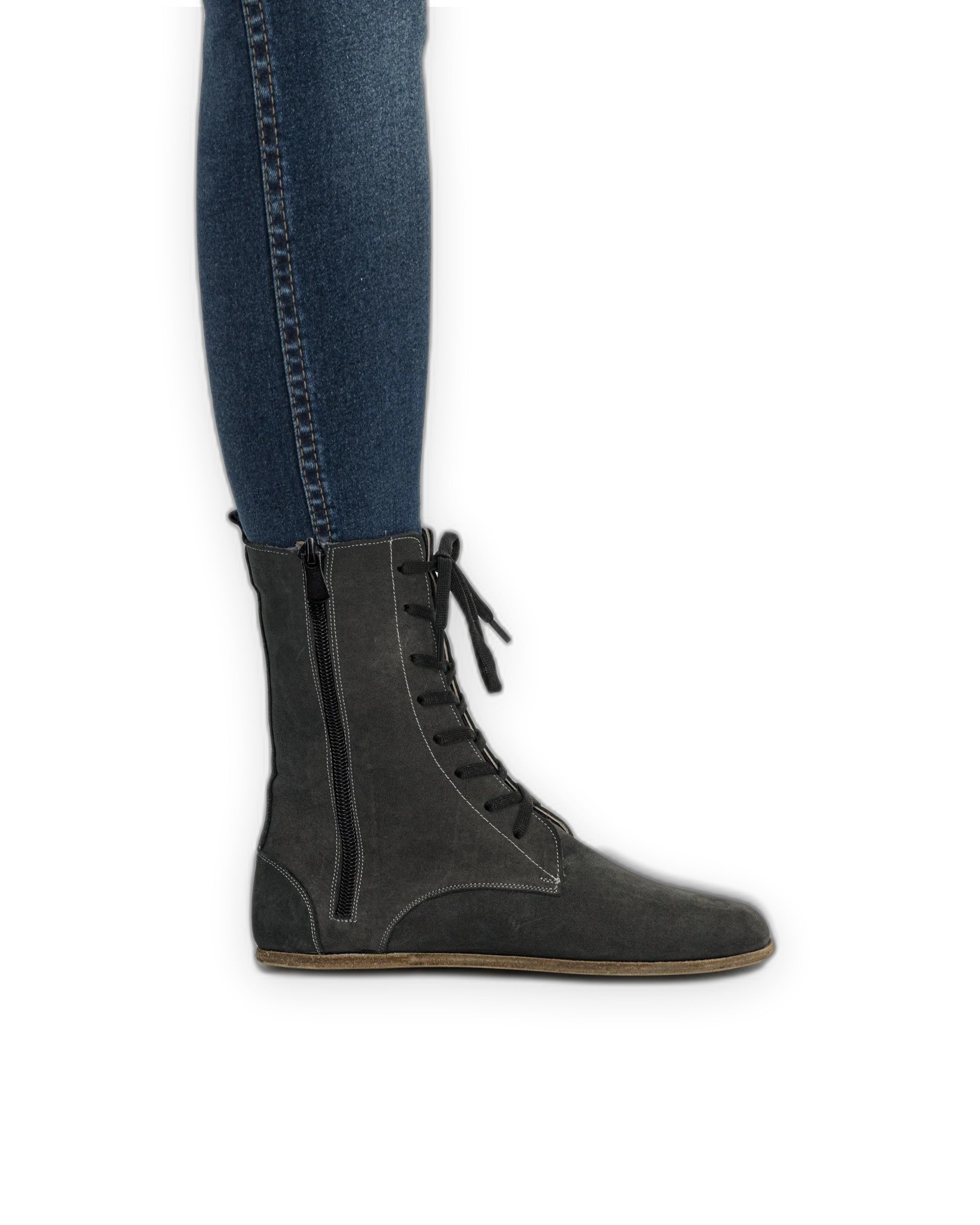 Pair Smoked Barefoot Boot - Barefoot Wide Toe Calf Leather | Bespoky