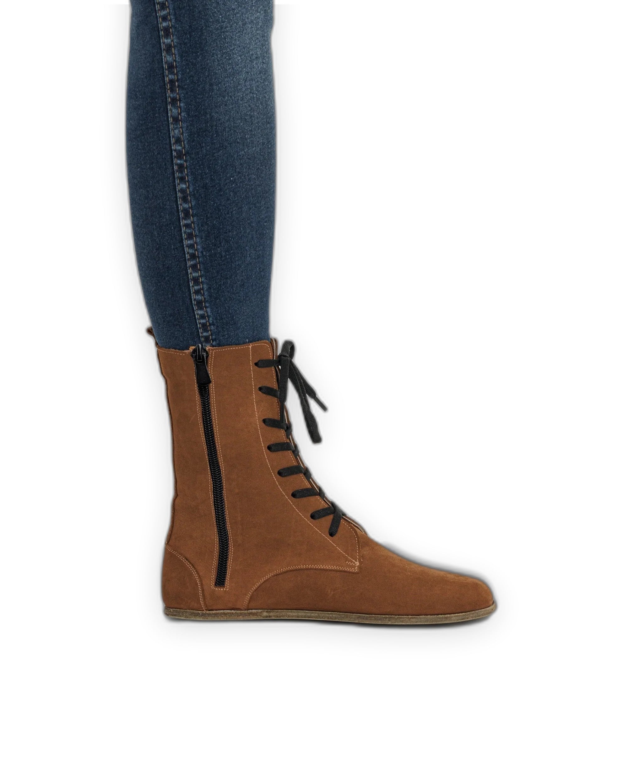 Pair Tan Barefoot Boot - Barefoot Wide Toe Calf Leather | Bespoky