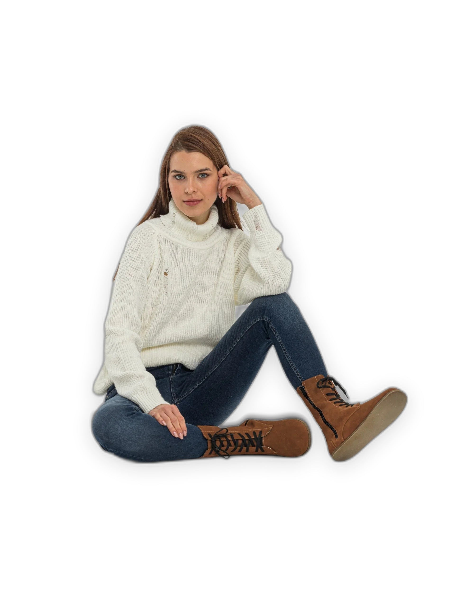 Back view Tan Barefoot Boot - Calf Leather Handcrafted | Bespoky