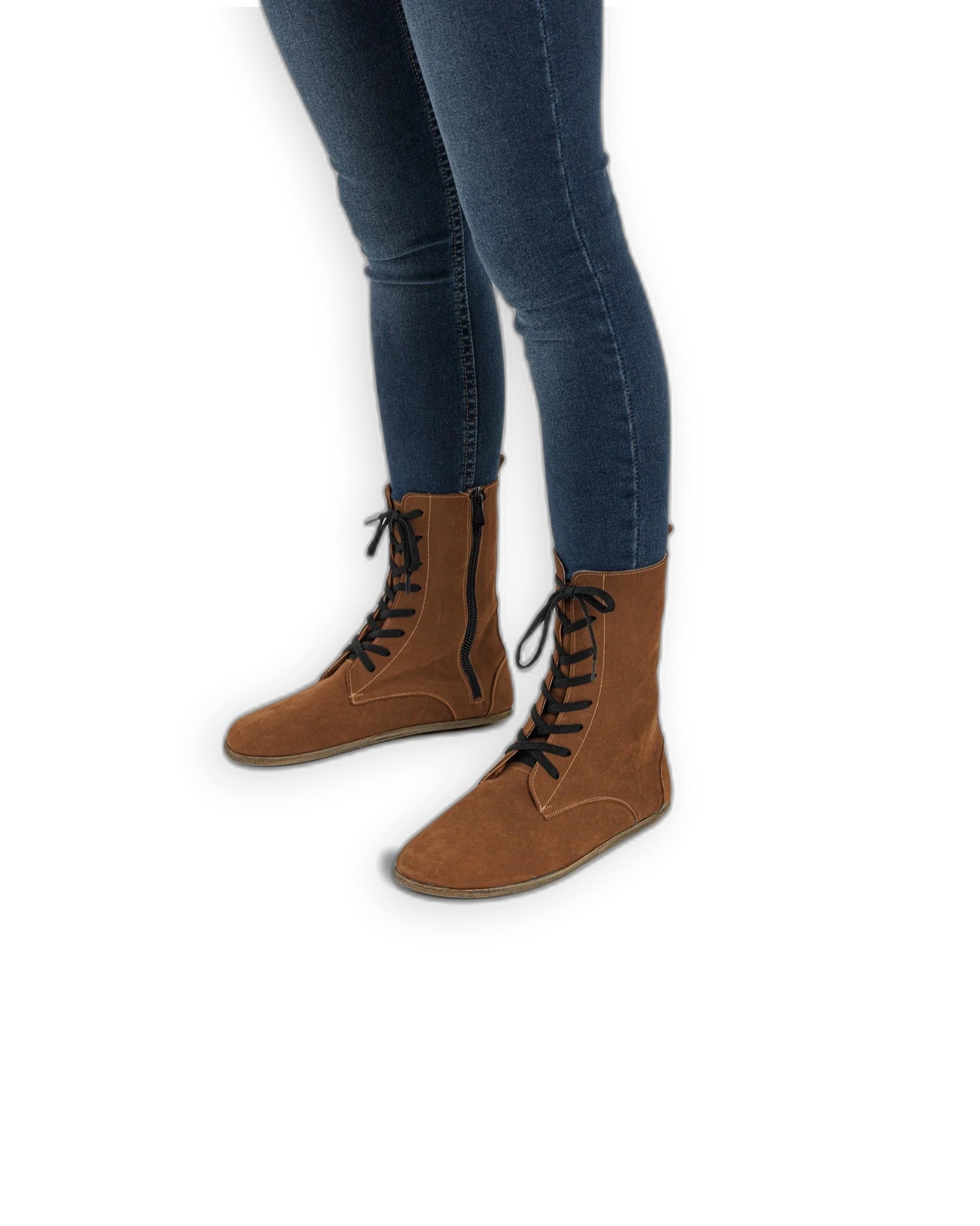 Women's Tan Barefoot Boot - Handcrafted Calf Leather Wide Toe Box | Bespoky
