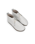Women's White Ankle Boots - Handcrafted Calf Leather Wide Toe Box | Bespoky