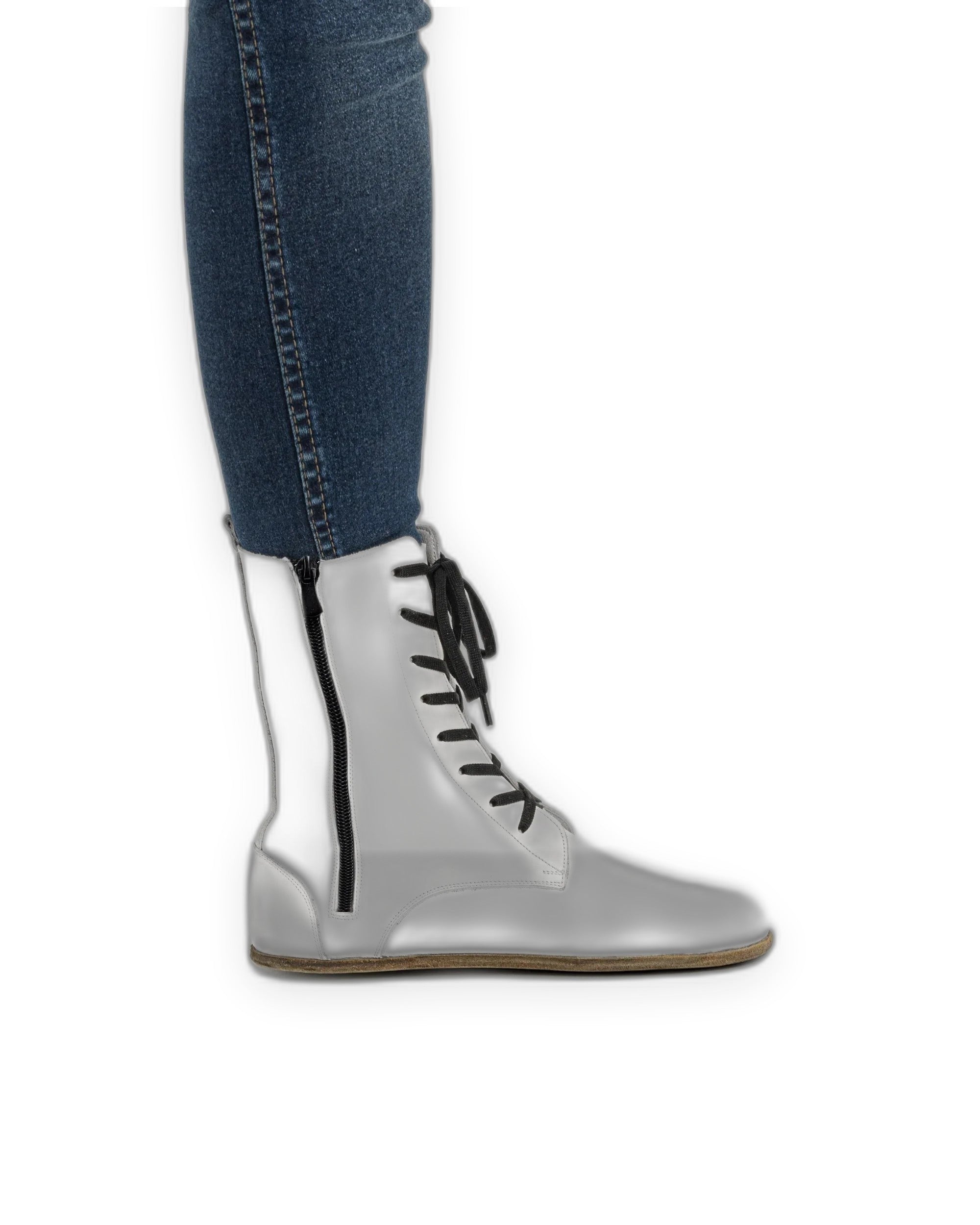 Detail White Barefoot Boot - Handcrafted Calf Leather Turkey | Bespoky