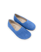 Women's Blue Ballet Flats - Handcrafted Calf Leather Wide Toe Box | Bespoky