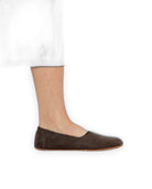 Pair Brown Ballet Flats - Barefoot Wide Toe Calf Leather | Bespoky