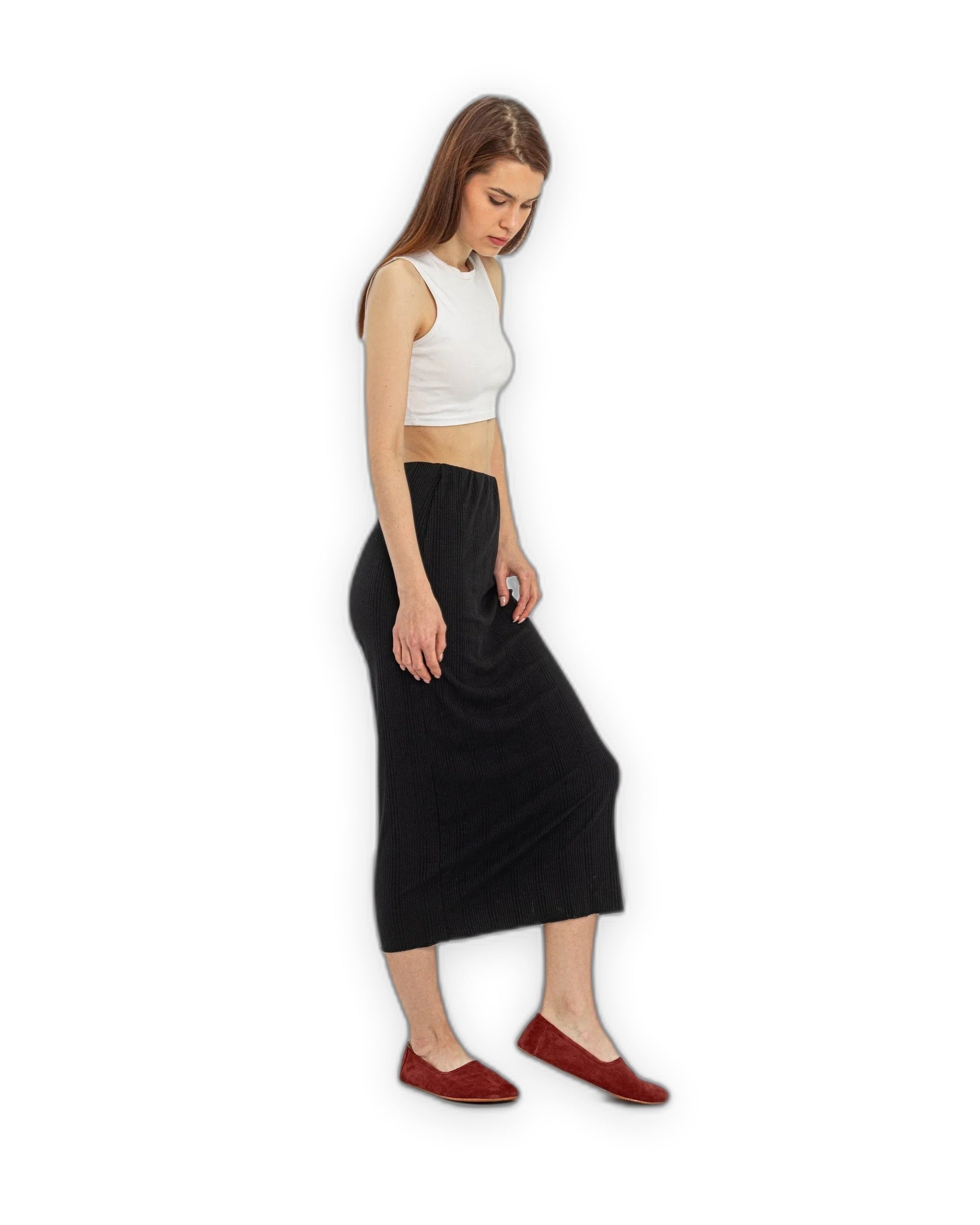Pair Burgundy Ballet Flats - Barefoot Wide Toe Calf Leather | Bespoky