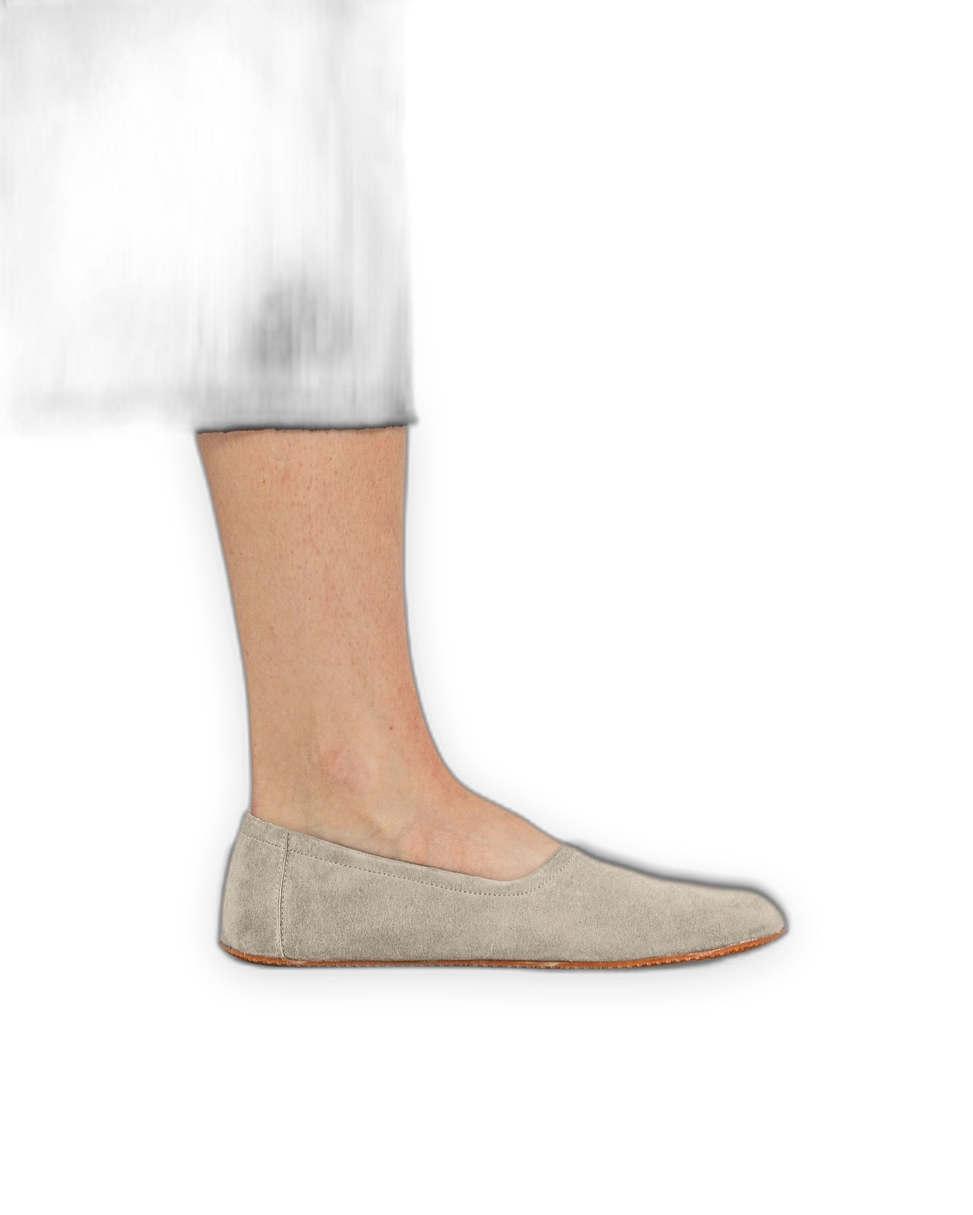 Pair Cream Ballet Flats - Barefoot Wide Toe Calf Leather | Bespoky