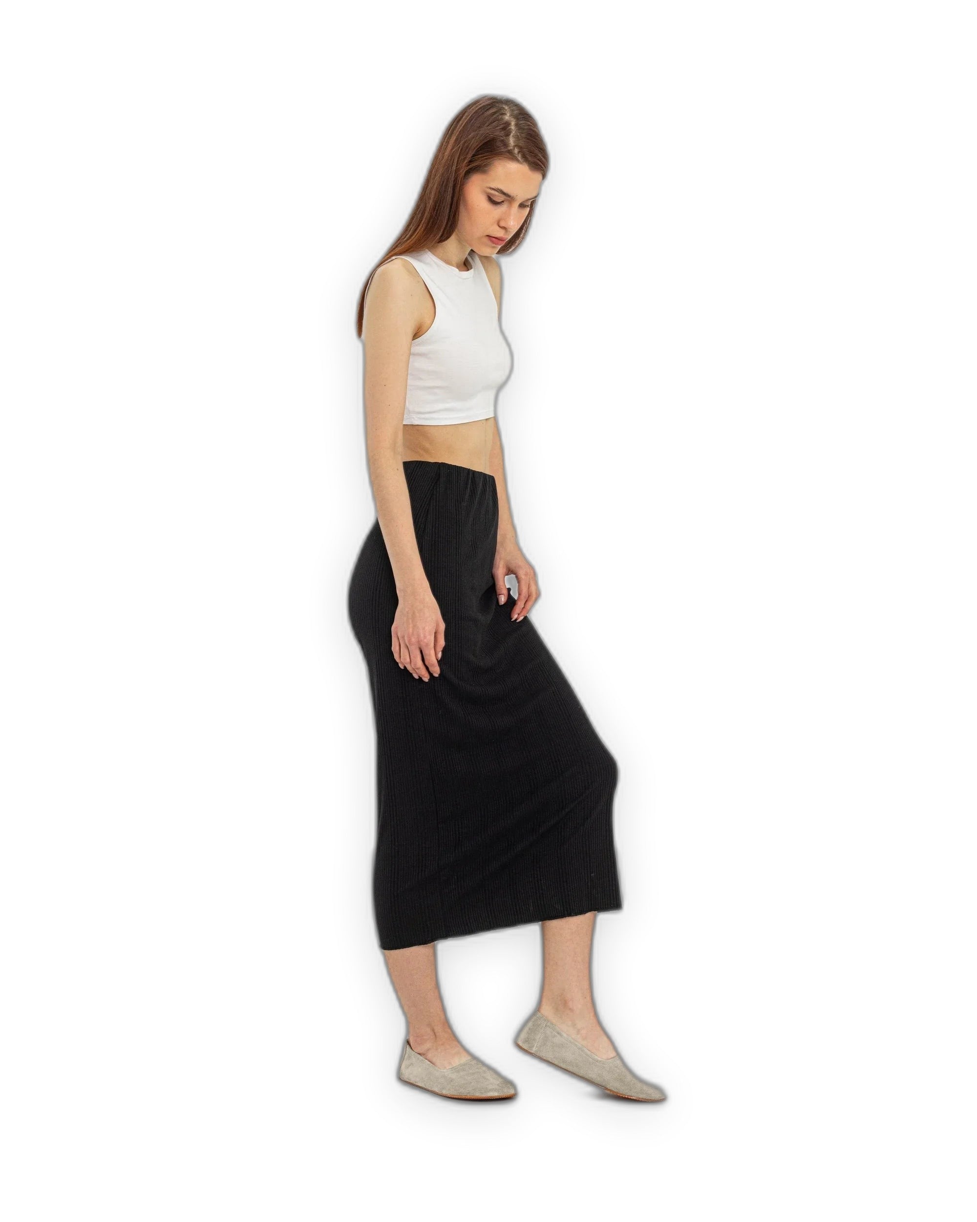 Back view Cream Ballet Flats - Calf Leather Handcrafted | Bespoky