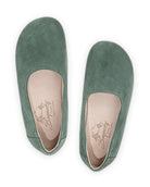Side view Green Ballet Flats - Calf Leather Zero Drop | Bespoky