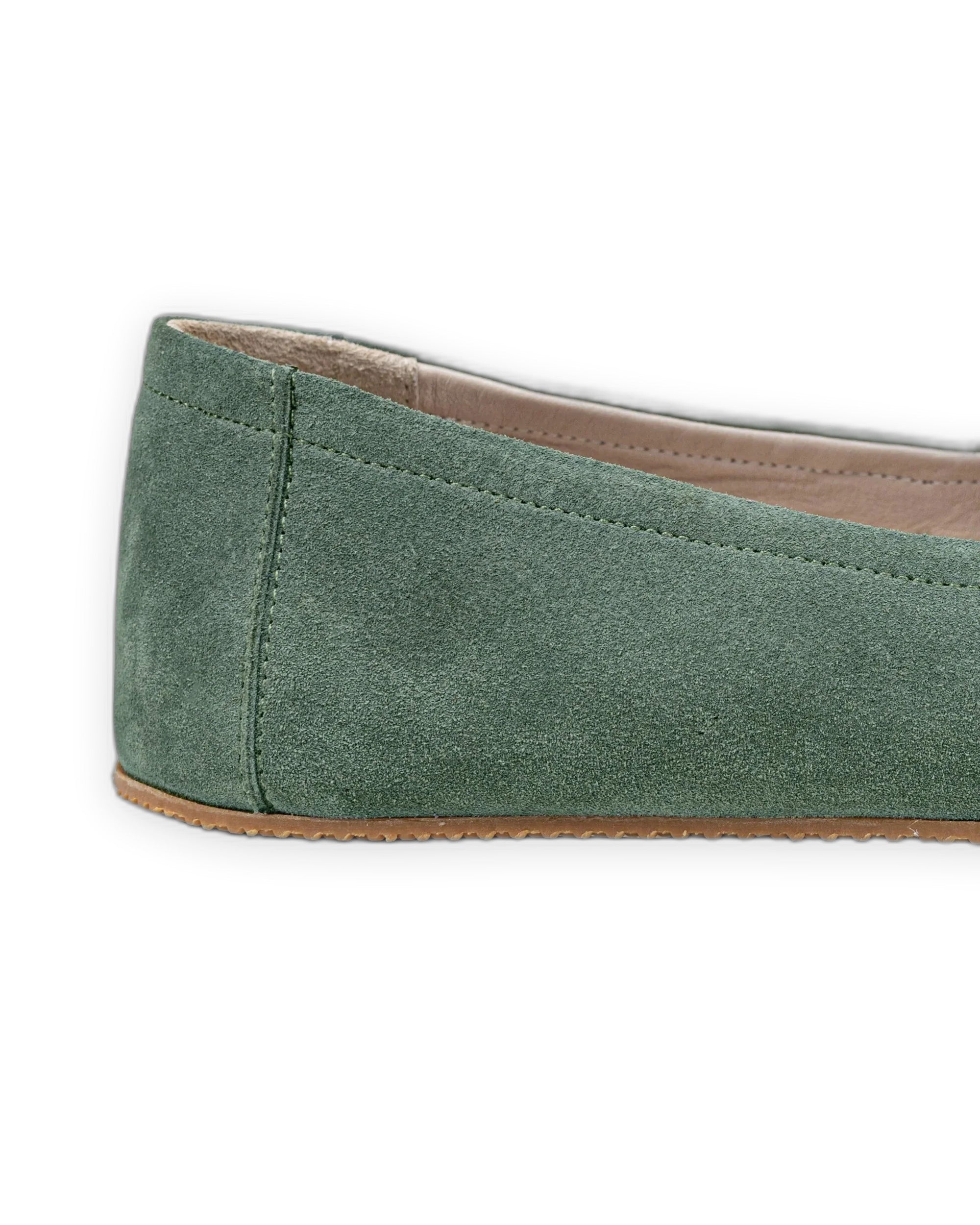 Top view Green Ballet Flats - Handcrafted Calf Leather | Bespoky
