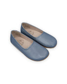 Women's Jean Blue Ballet Flats - Handcrafted Calf Leather Wide Toe Box | Bespoky