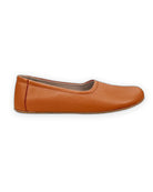 Close-up calf leather - Orange Ballet Flats Detail | Bespoky
