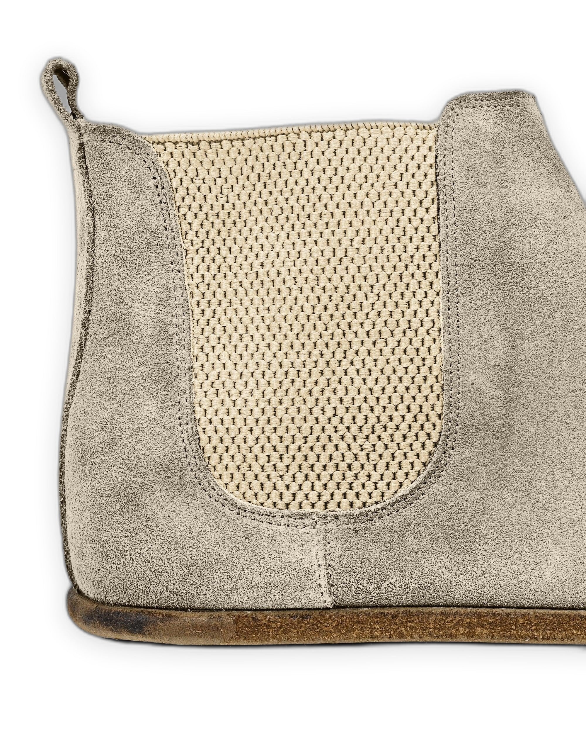Top view Cream Suede Chelsea Boots - Handcrafted Calf Leather | Bespoky