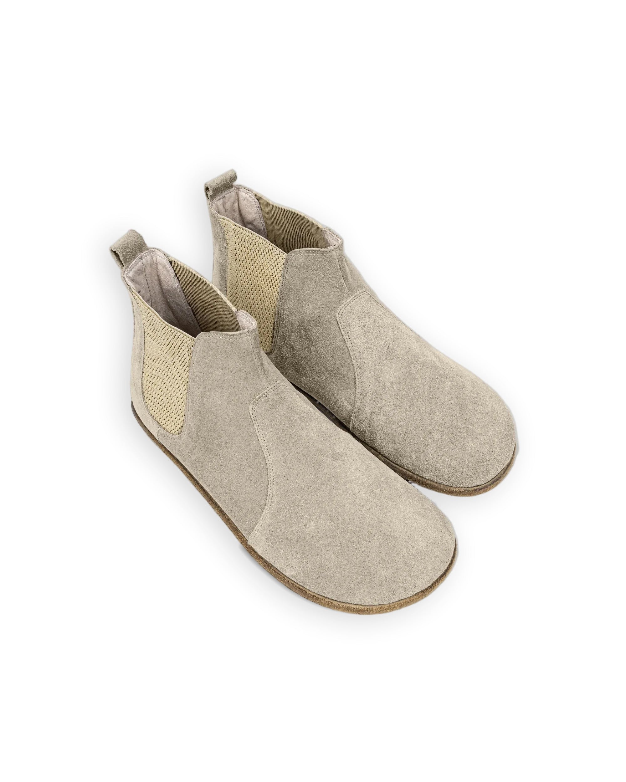 Men's Cream Suede Chelsea Boots - Handcrafted Calf Leather Wide Toe Box | Bespoky