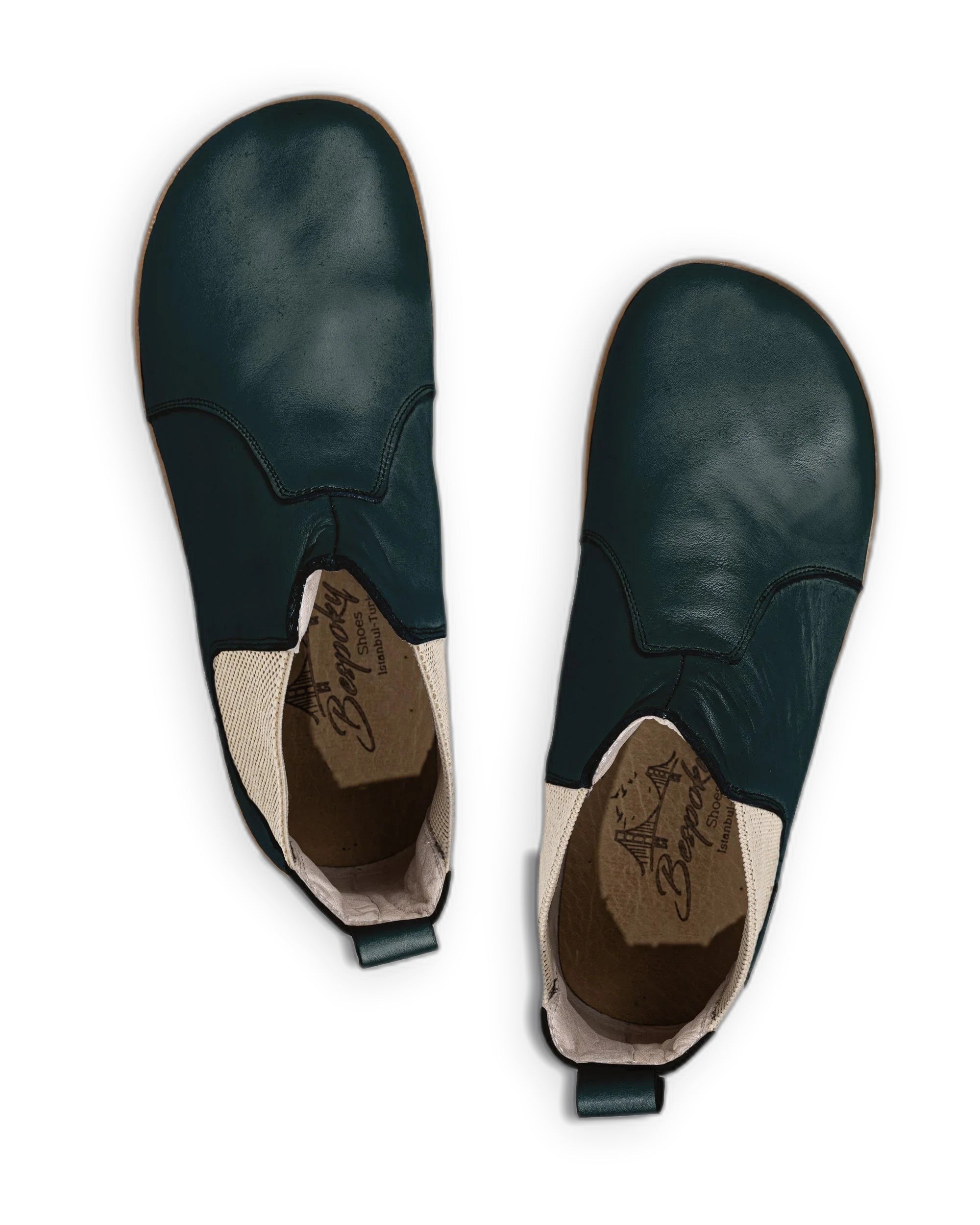 Side view Dark Green Chelsea Boots - Calf Leather Zero Drop | Bespoky