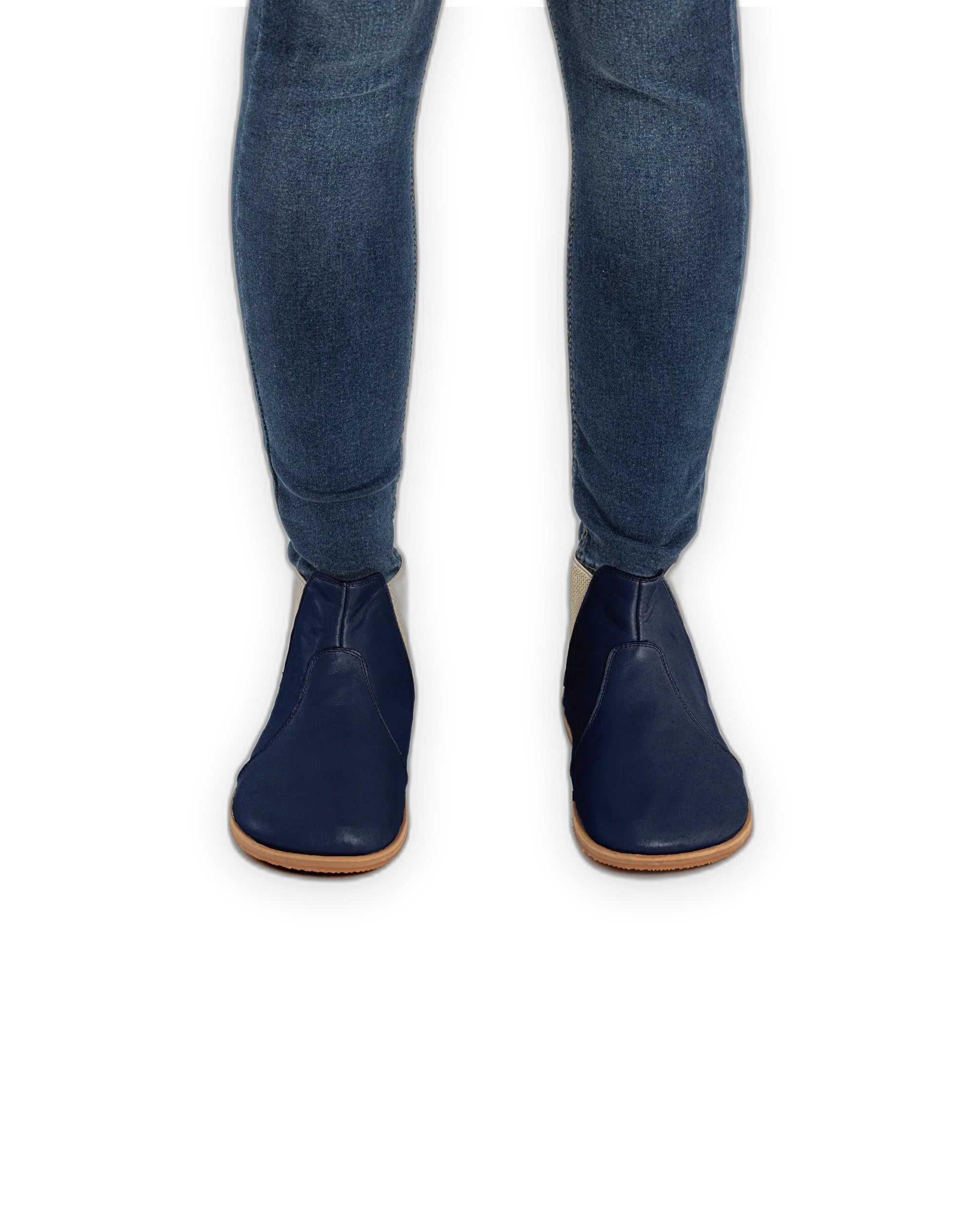 Detail Navy Blue Chelsea Boots - Handcrafted Calf Leather Turkey | Bespoky