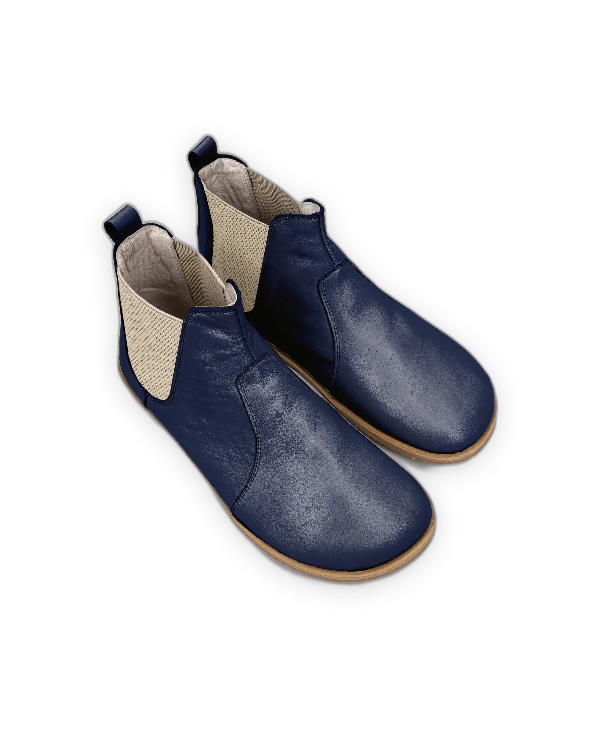 Men's Navy Blue Chelsea Boots - Handcrafted Calf Leather Wide Toe Box | Bespoky