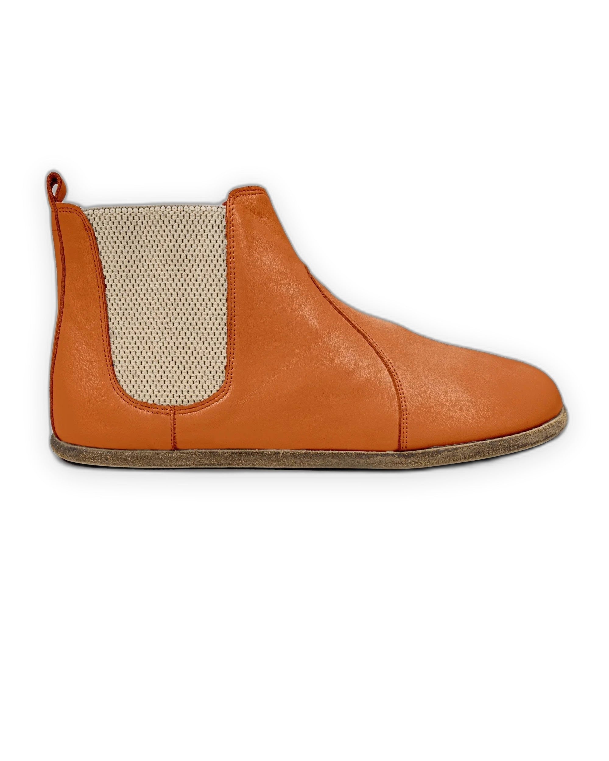 Detail Orange Chelsea Boots - Handcrafted Calf Leather Turkey | Bespoky