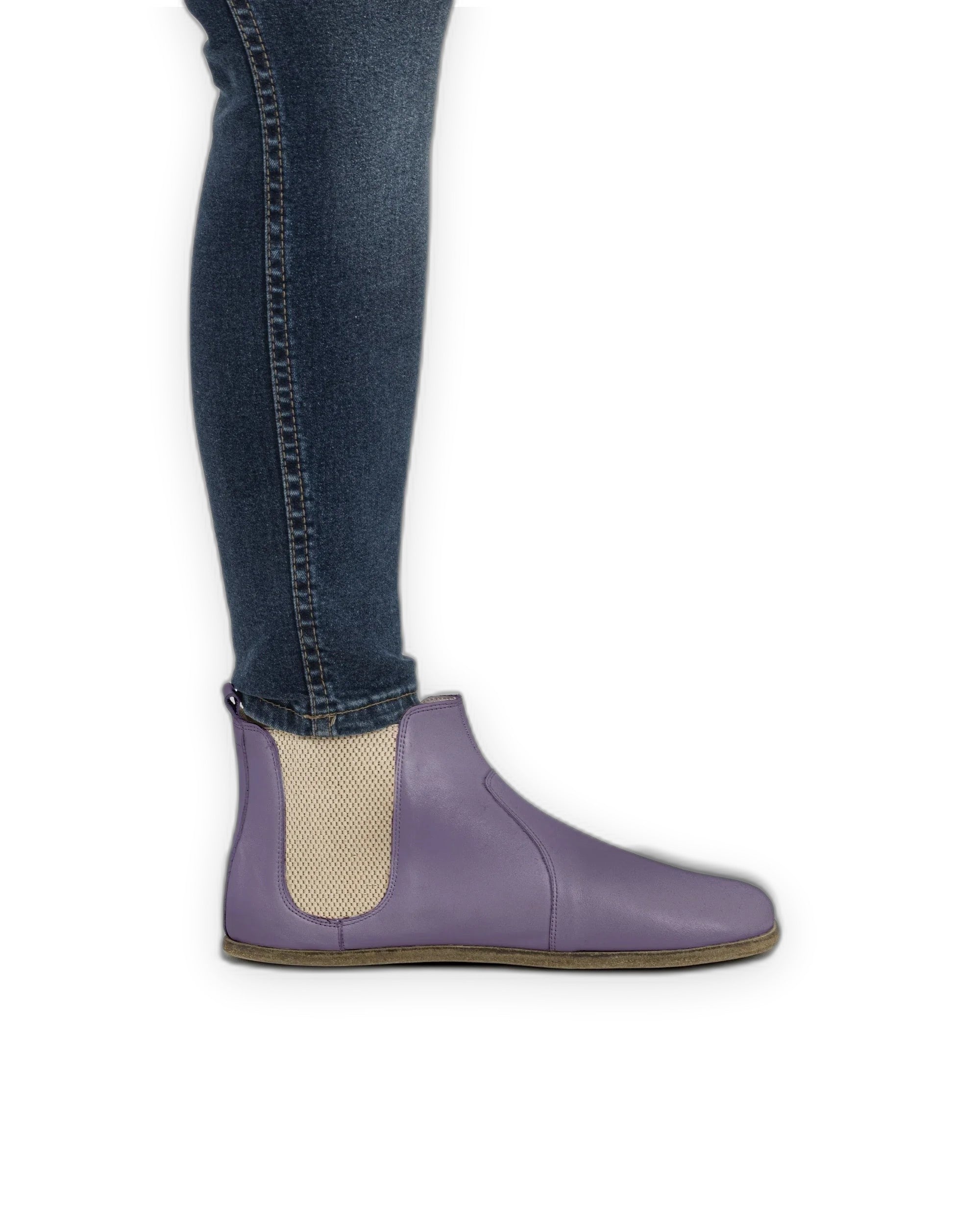 Back view Purple Chelsea Boots - Calf Leather Handcrafted | Bespoky