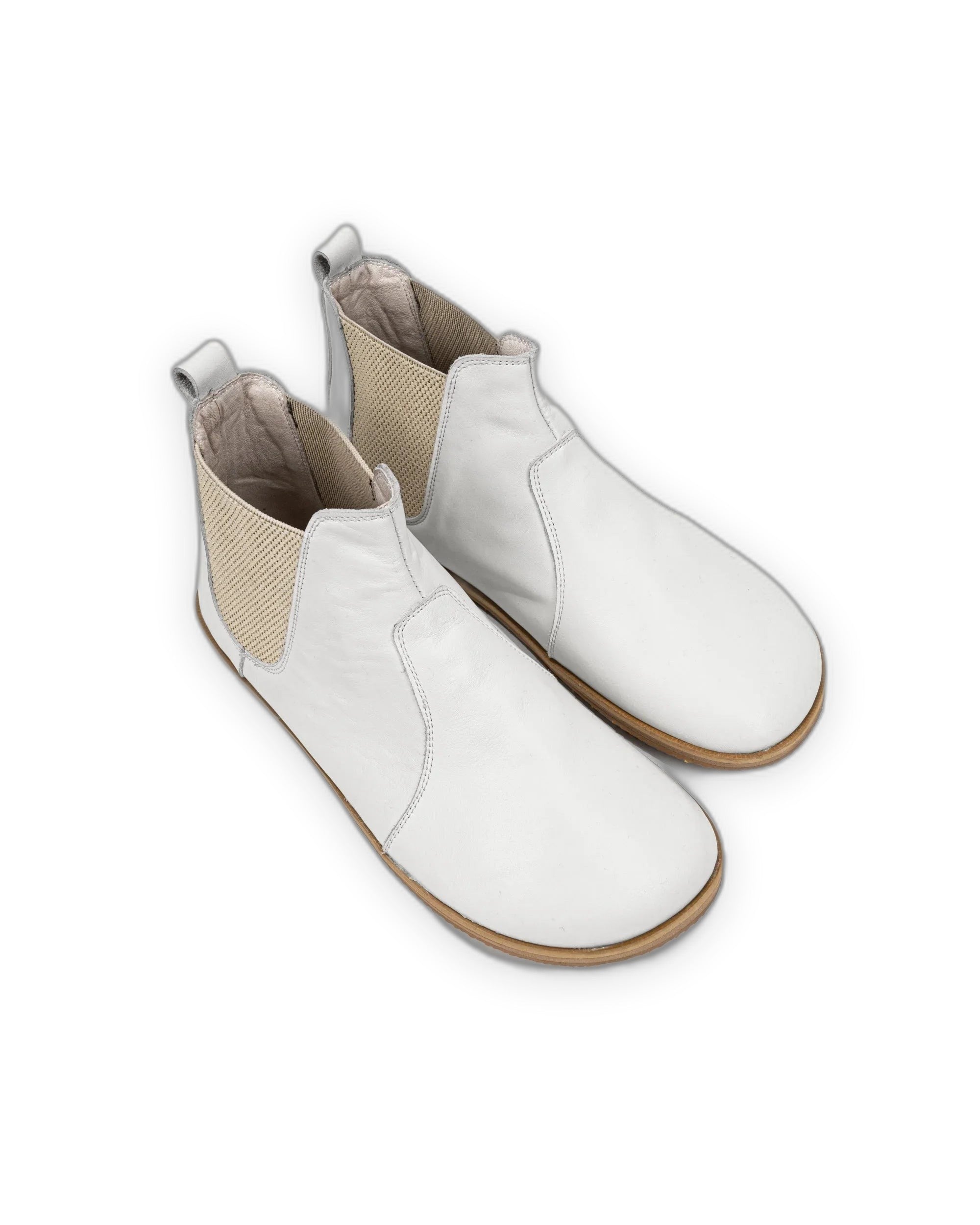Men's White Chelsea Boots - Handcrafted Calf Leather Wide Toe Box | Bespoky