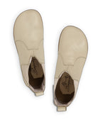 Pair Beige Chelsea Boots - Barefoot Wide Toe Calf Leather | Bespoky